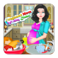 Pregnant Mom Washing Dishes thumbnail