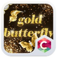 Shining theme: Sparkle Gold Butterfly wallpaper HD thumbnail