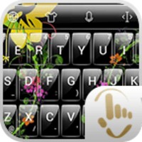 Theme x TouchPal Glass Black Flowers thumbnail