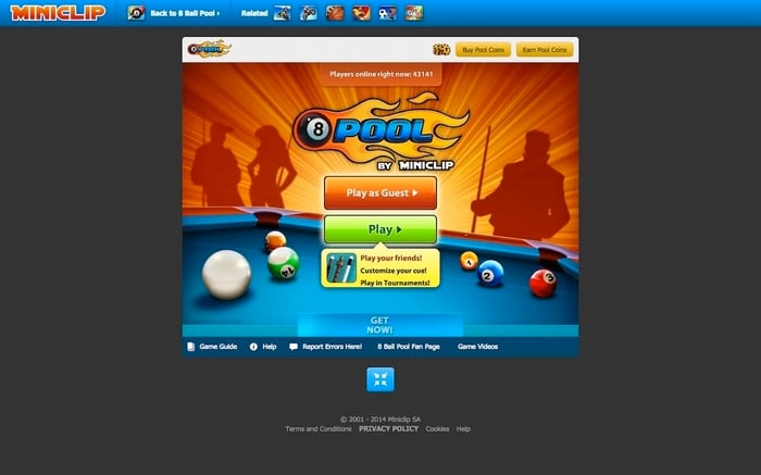 cant download 8 ball pool miniclip