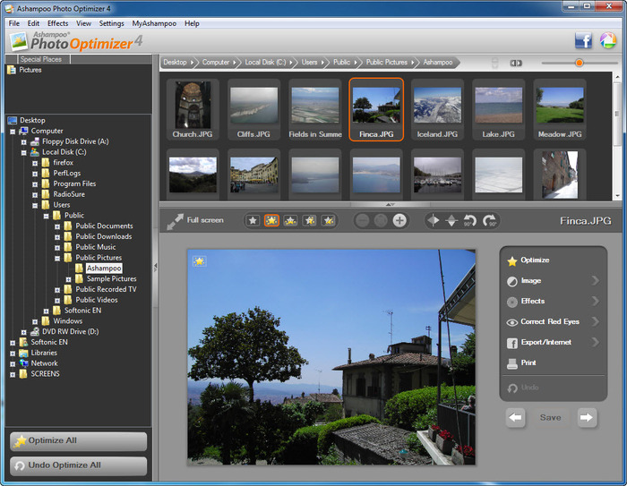 how to use ashampoo photo optimizer