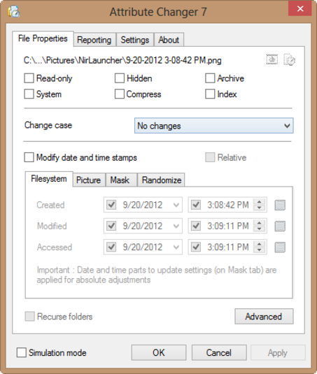 instal the last version for windows Attribute Changer 11.30
