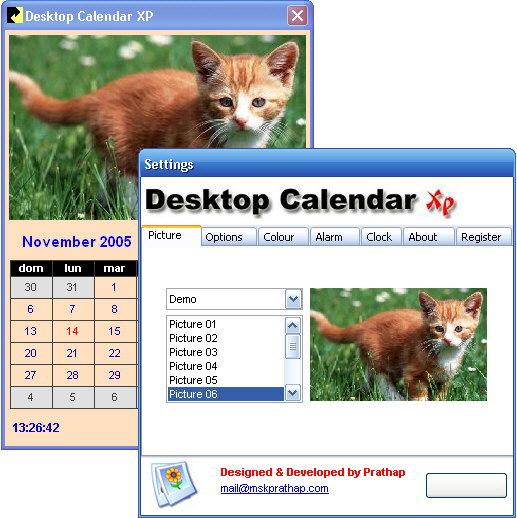 Desktop Calendar XP Download