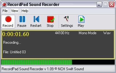 recordpad adjust record volume