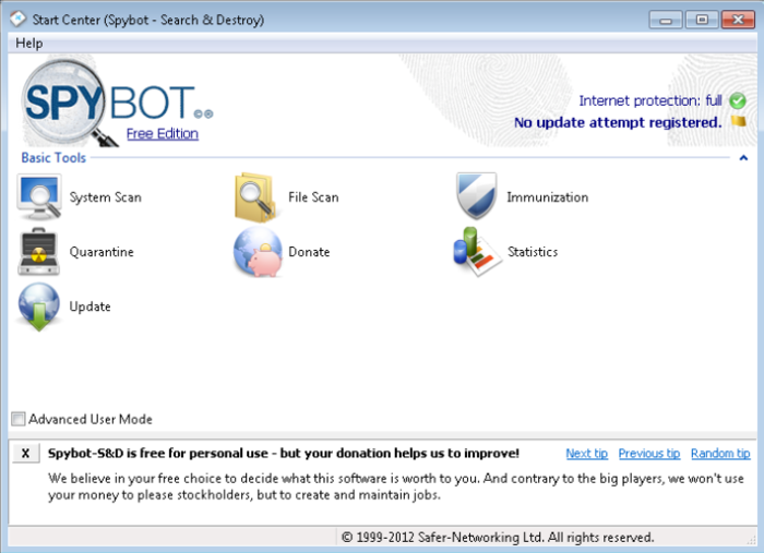 spybot search and destroy free windows 7