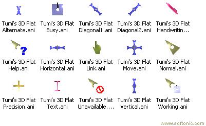 Tumi's 3d Flat Cursor Set - Download