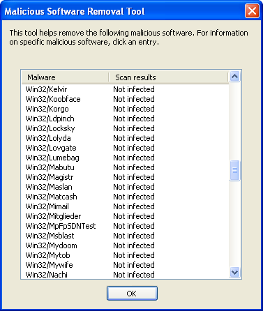 Microsoft Malicious Software Removal Tool instaling