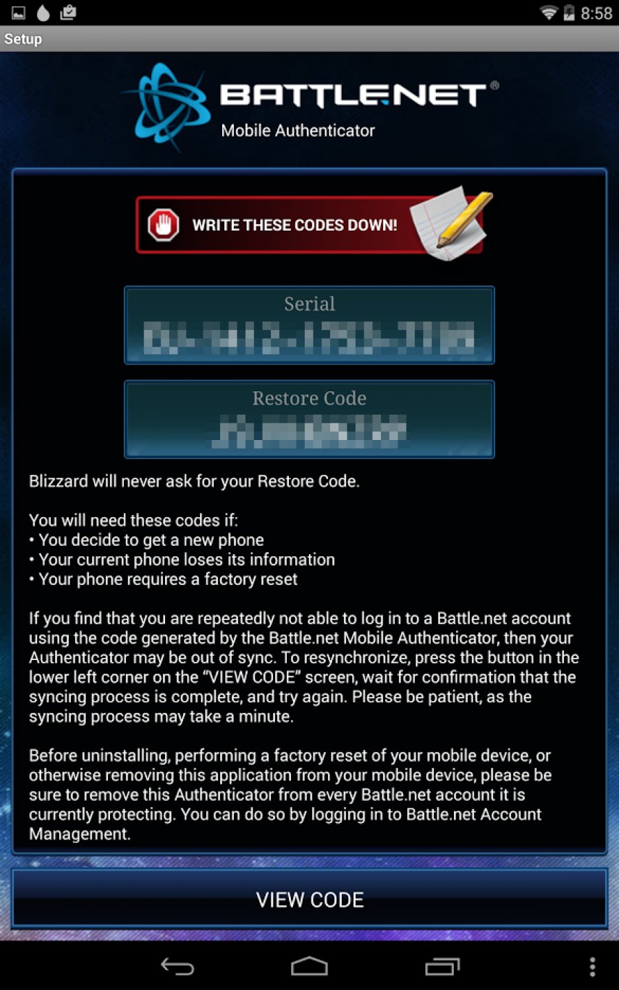 Battle net Authenticator.