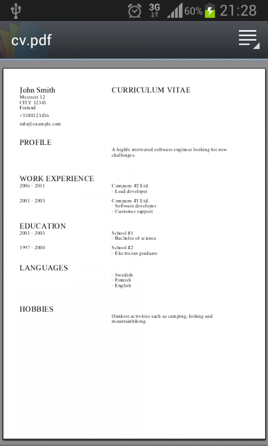 Curriculum Vitae (APK) - Free Download