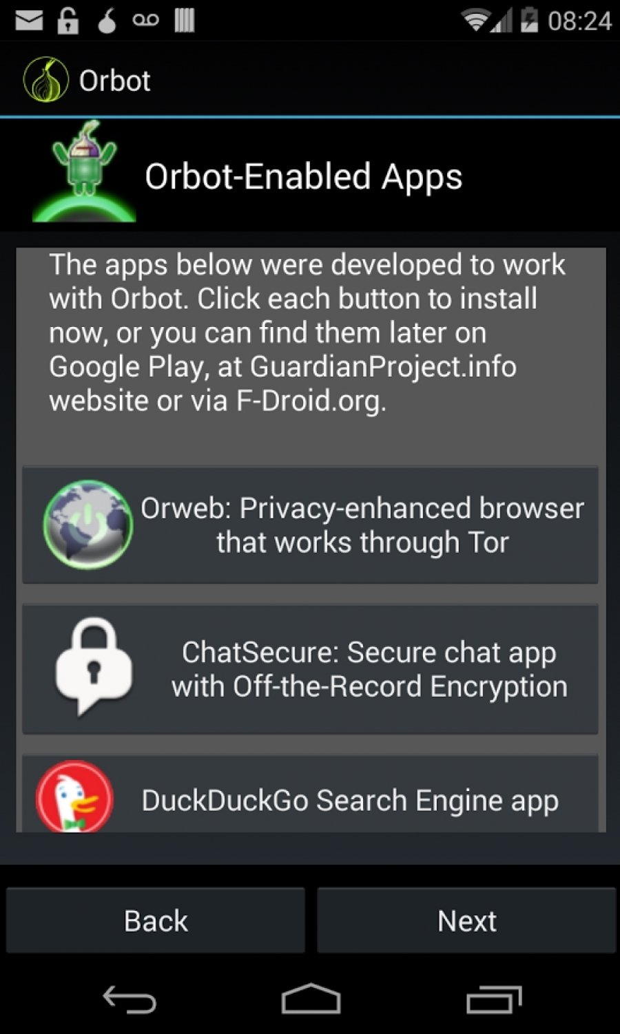 using tor on android