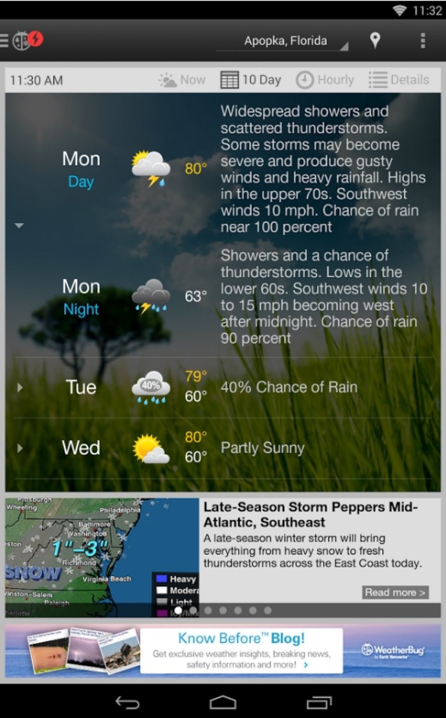 weatherbug weather app android